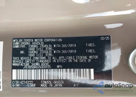 2025 Toyota 4Runner Hybrid Trd Pro z USA, uszkodzony, nr VIN JTEVB5BR6S5000935